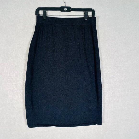 St John Skirt Womens 10 Black Santana Knit Pull On Pencil Quite Luxury Old Money - Picture 9 of 9